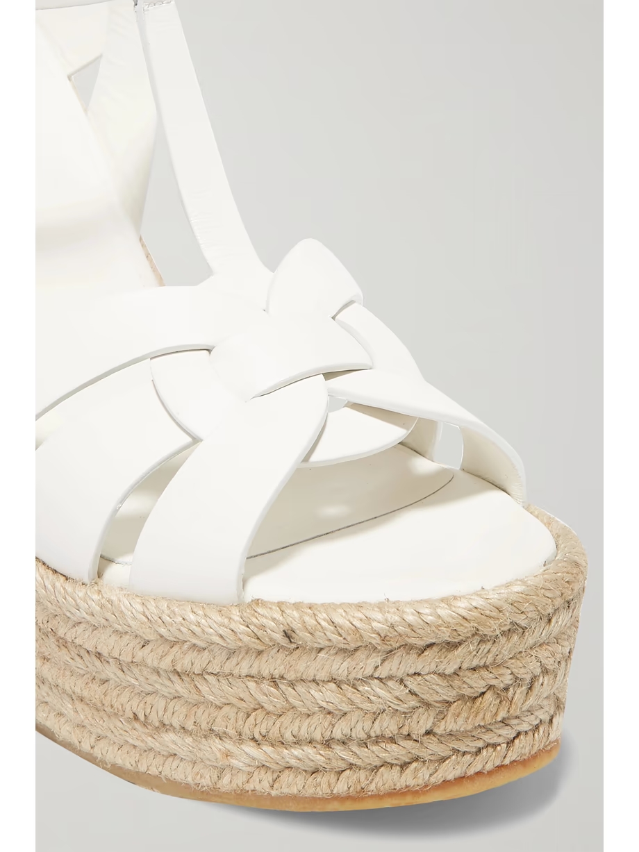 Tribute woven leather espadrille wedge sandals Tribute woven leather espadrille wedge sandals
