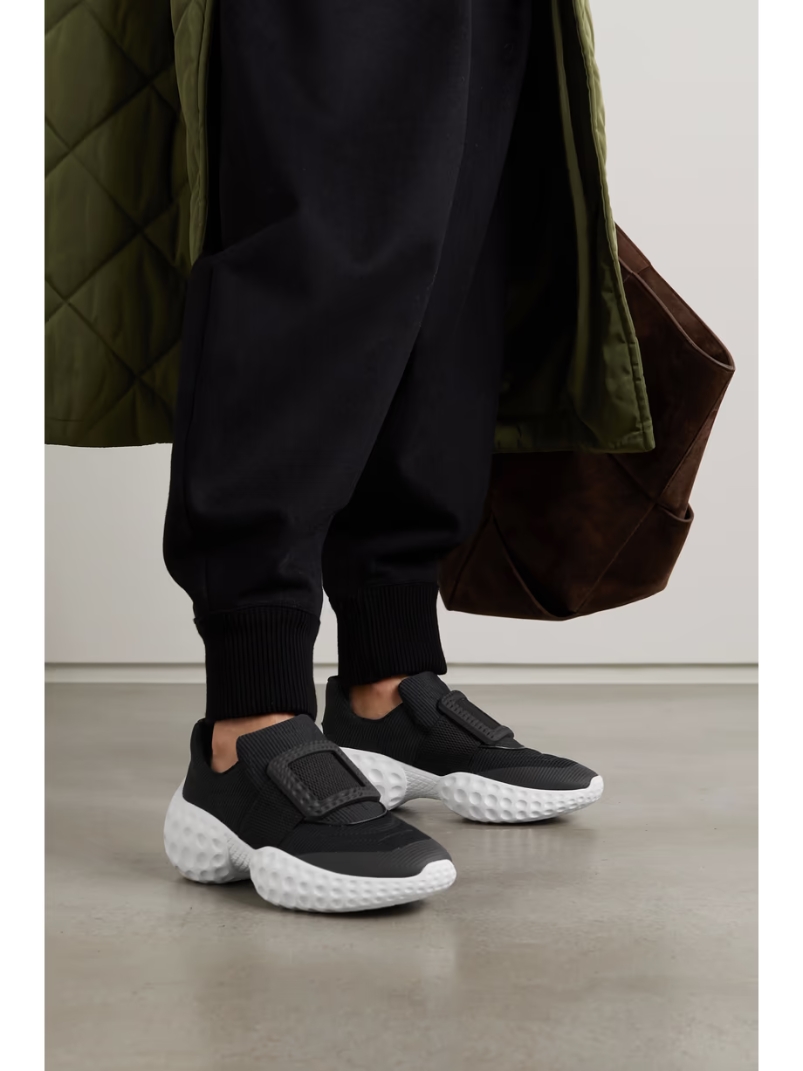 Viv Run embellished mesh and leather sneakers Viv Run embellished mesh and leather sneakers