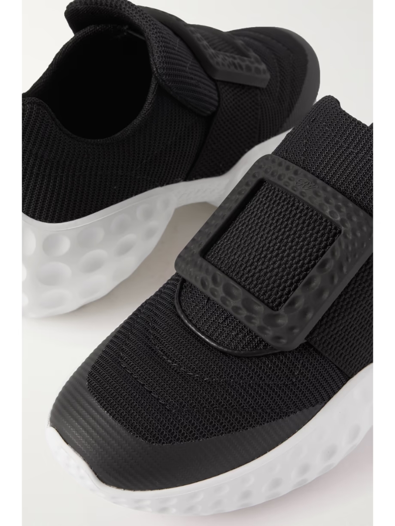 Viv Run embellished mesh and leather sneakers Viv Run embellished mesh and leather sneakers