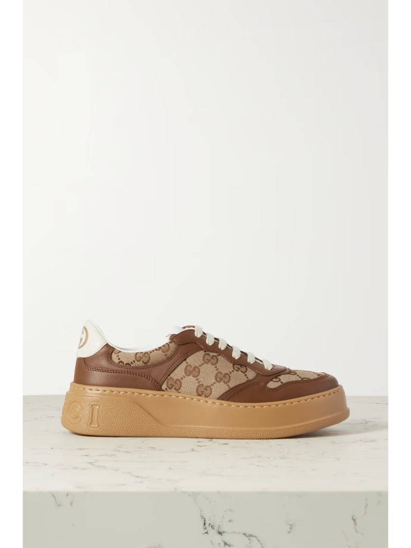 GG leather and canvas sneakers GG leather and canvas sneakers