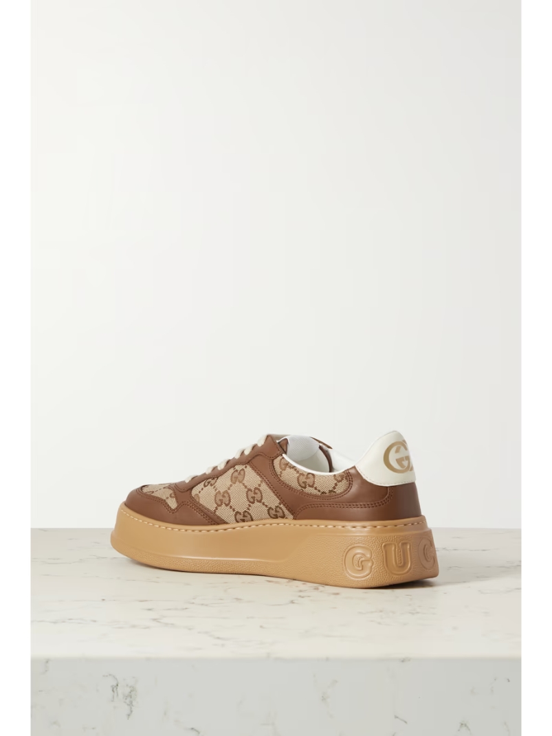 GG leather and canvas sneakers GG leather and canvas sneakers