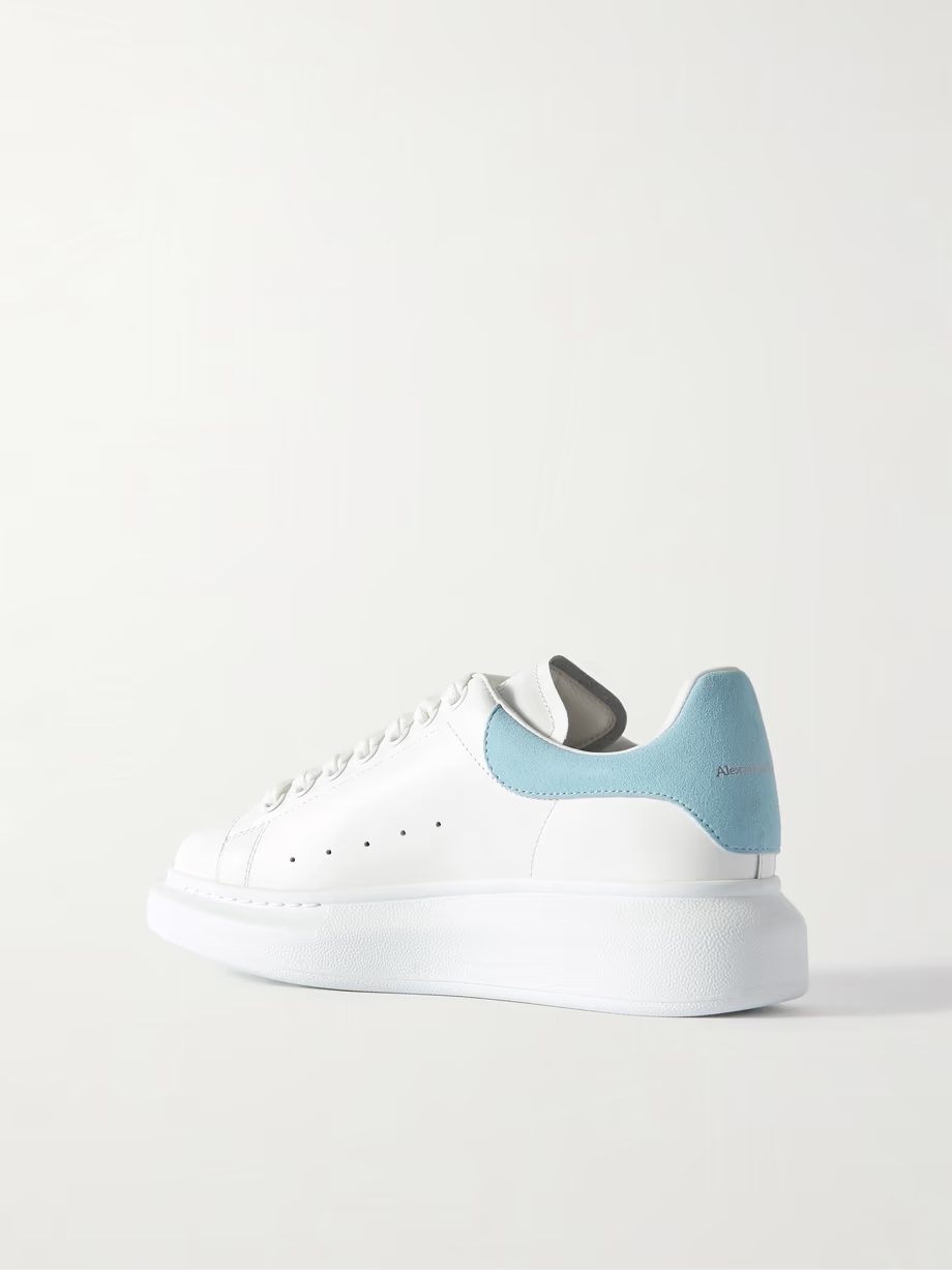 Suede-trimmed leather exaggerated-sole sneakers Suede-trimmed leather exaggerated-sole sneakers
