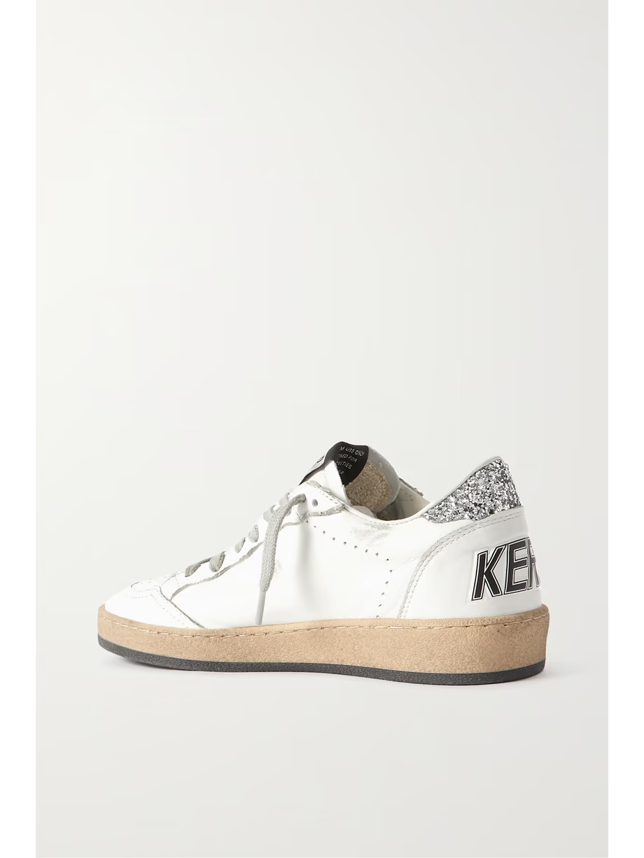 Ball Star distressed glittered leather sneakers Ball Star distressed glittered leather sneakers