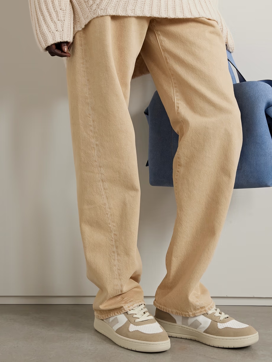 V-10 suede-trimmed leather sneakers V-10 suede-trimmed leather sneakers