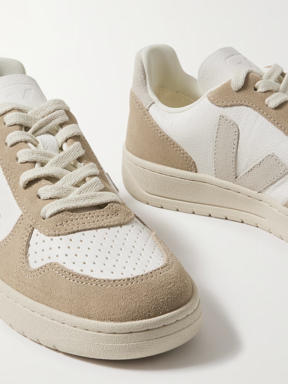 V-10 suede-trimmed leather sneakers V-10 suede-trimmed leather sneakers