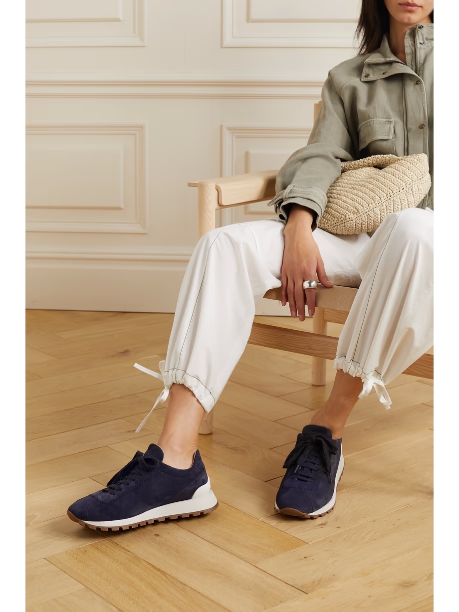 Bead-embellished suede sneakers Bead-embellished suede sneakers