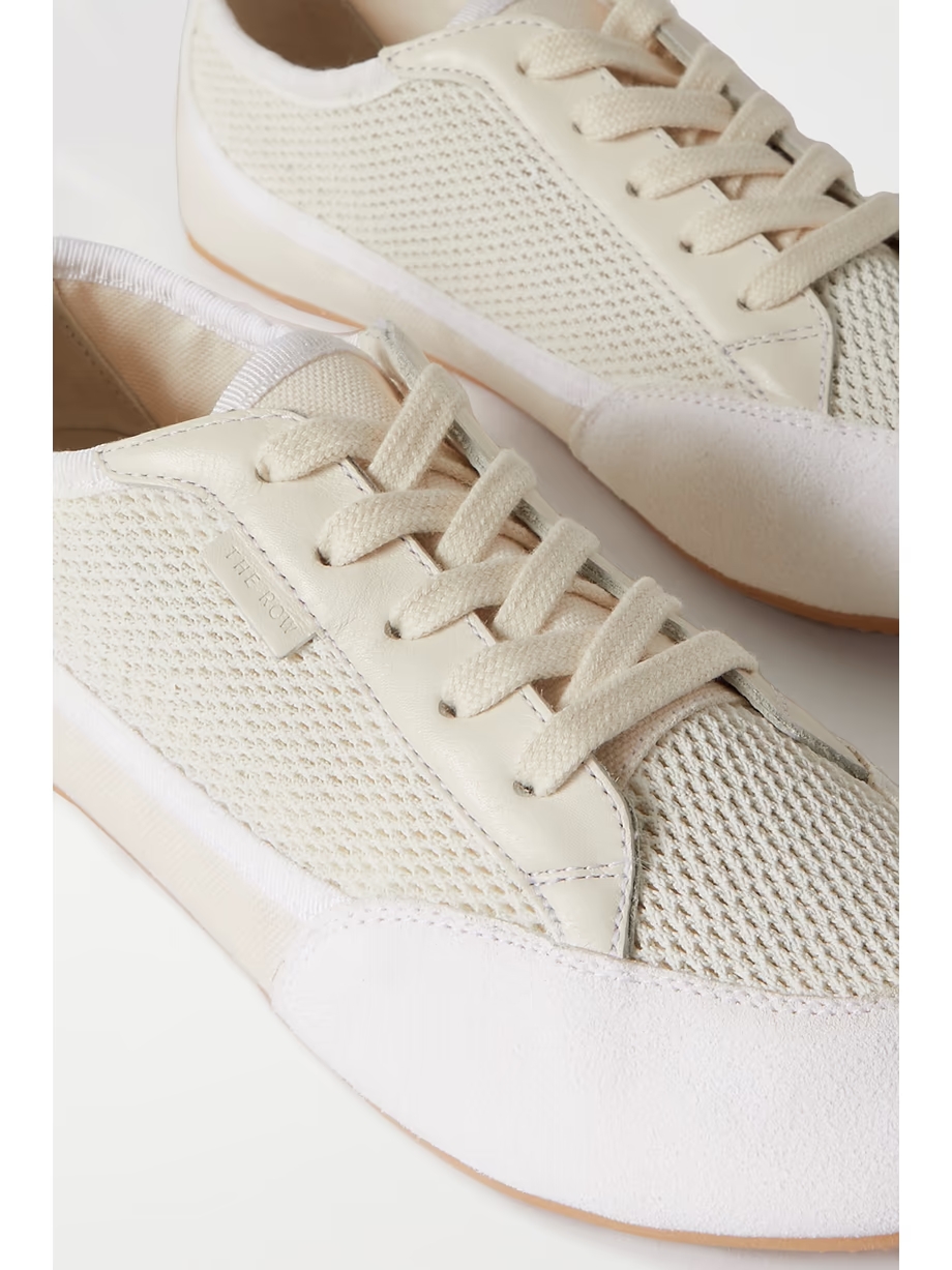 Bonnie leather-trimmed suede, mesh and canvas sneakers Bonnie leather-trimmed suede, mesh and canvas sneakers