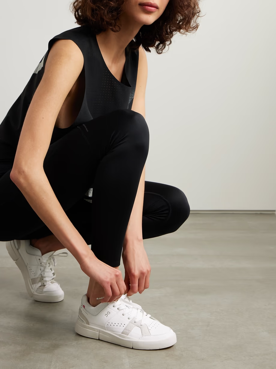 The Roger Clubhouse faux suede-trimmed faux leather sneakers The Roger Clubhouse faux suede-trimmed faux leather sneakers