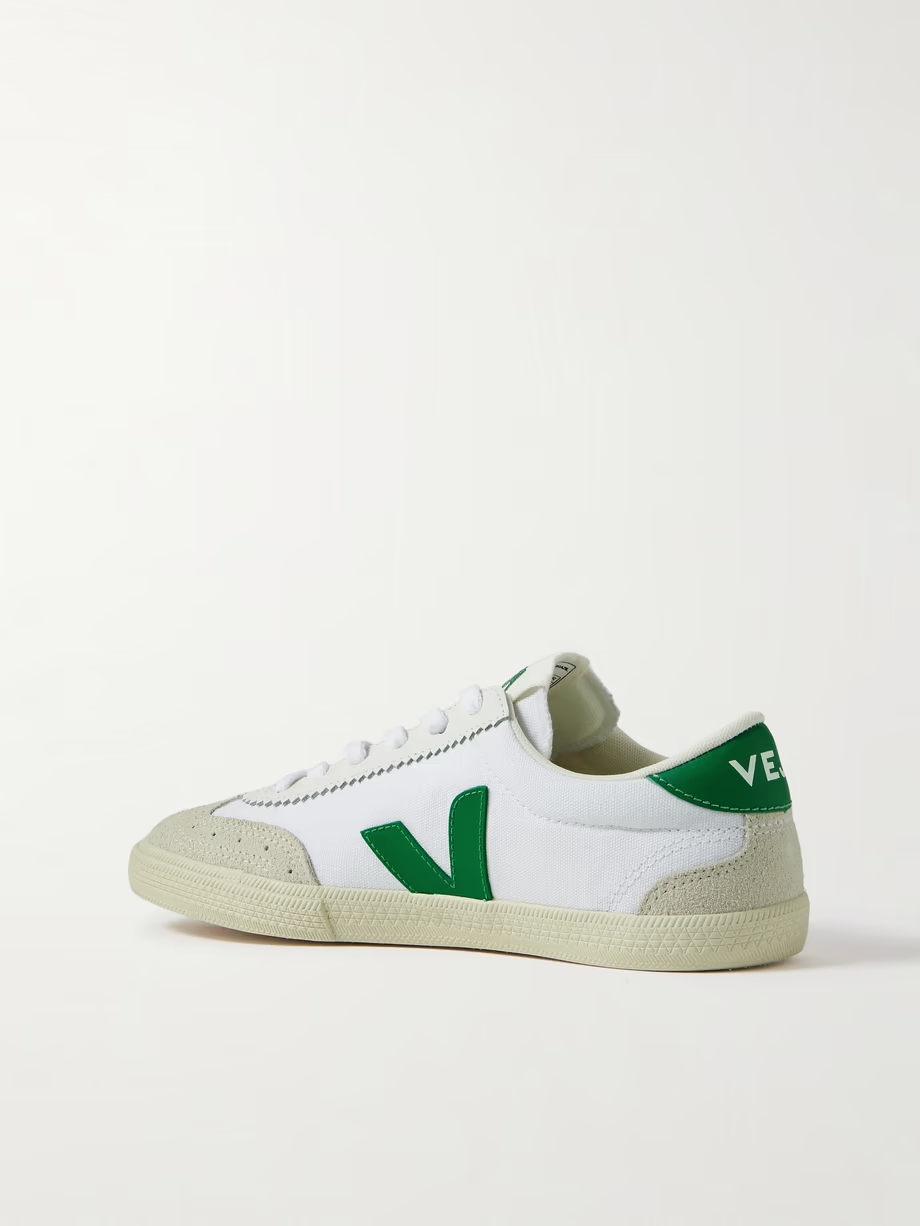 Volley leather and suede-trimmed canvas sneakers Volley leather and suede-trimmed canvas sneakers