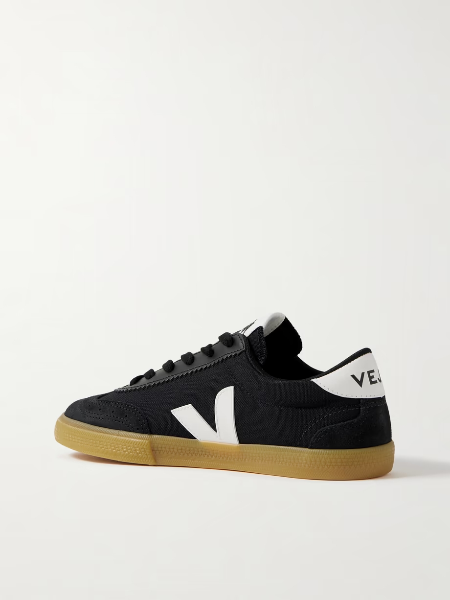 Volley suede and leather-trimmed canvas sneakers Volley suede and leather-trimmed canvas sneakers