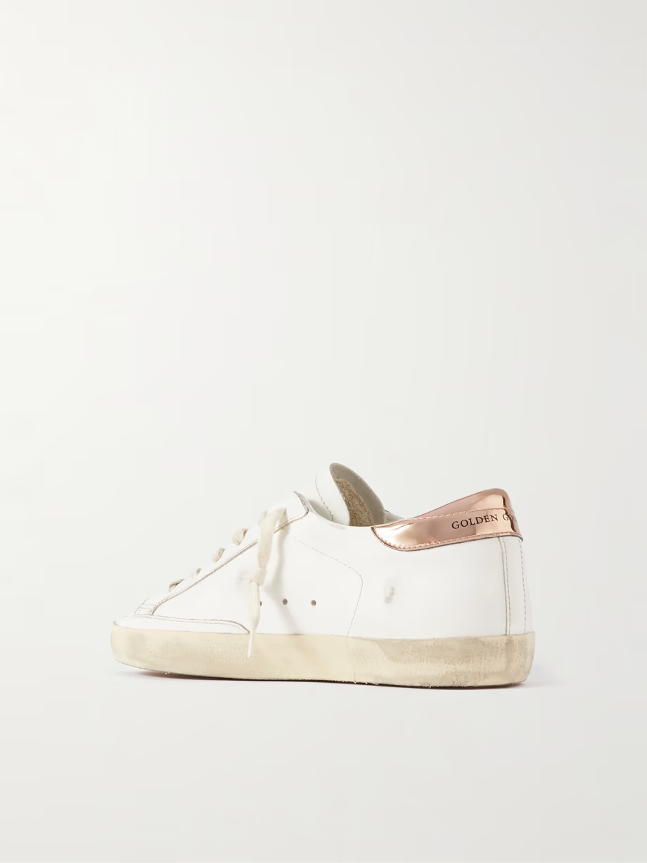 Super-Star distressed glittered leather sneakers Super-Star distressed glittered leather sneakers