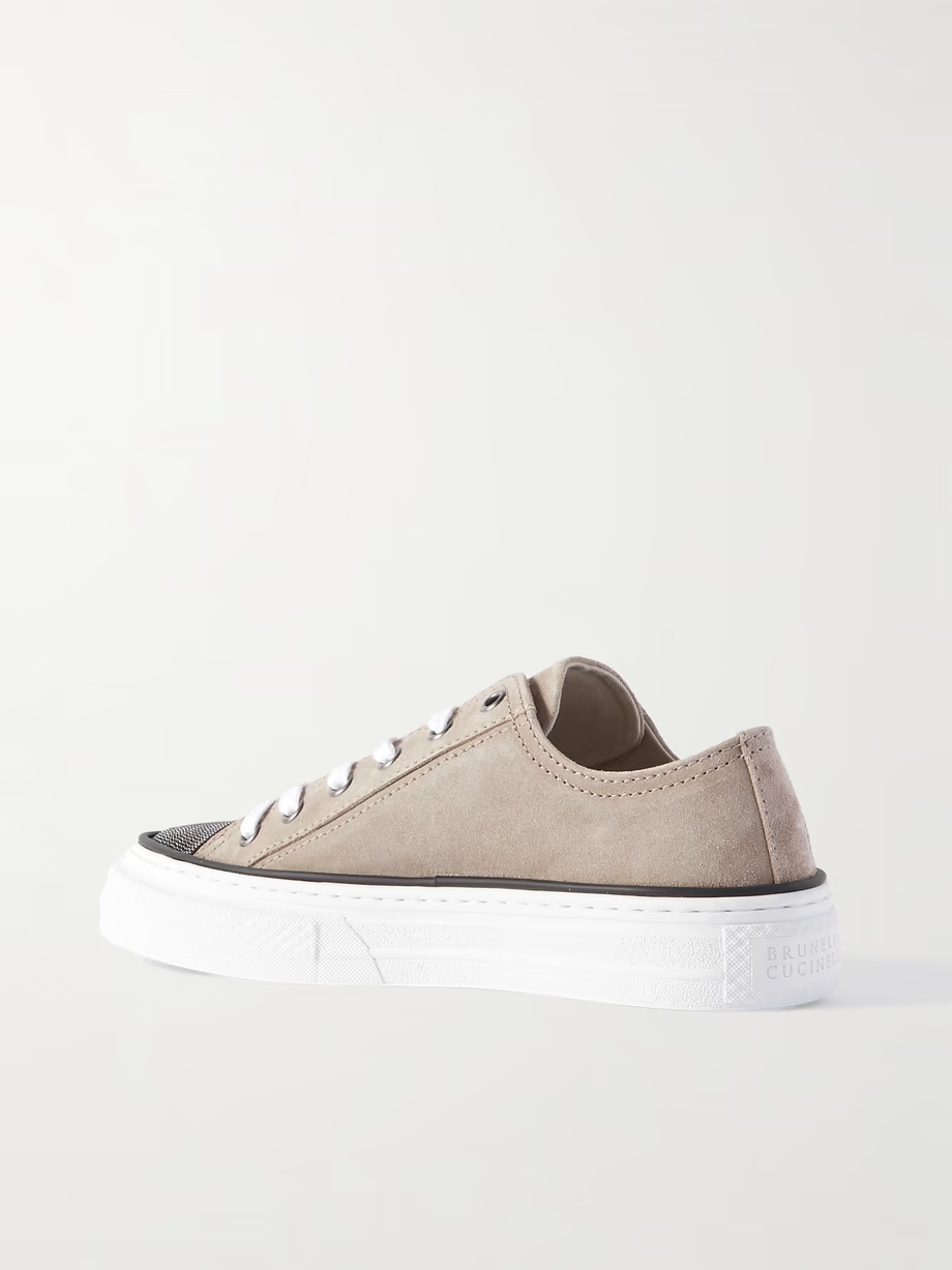 Bead-embellished suede sneakers Bead-embellished suede sneakers