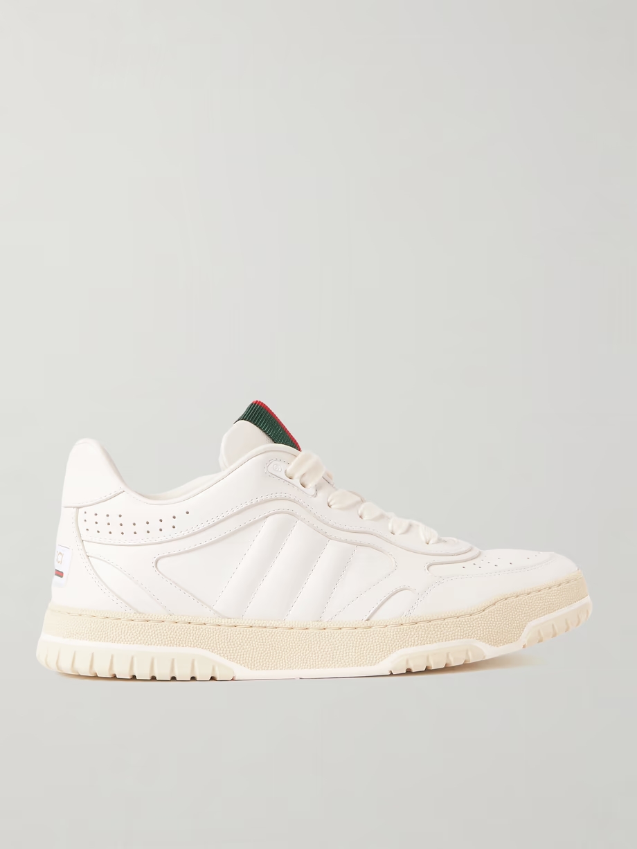 Re-Web grosgrain-trimmed leather sneakers Re-Web grosgrain-trimmed leather sneakers