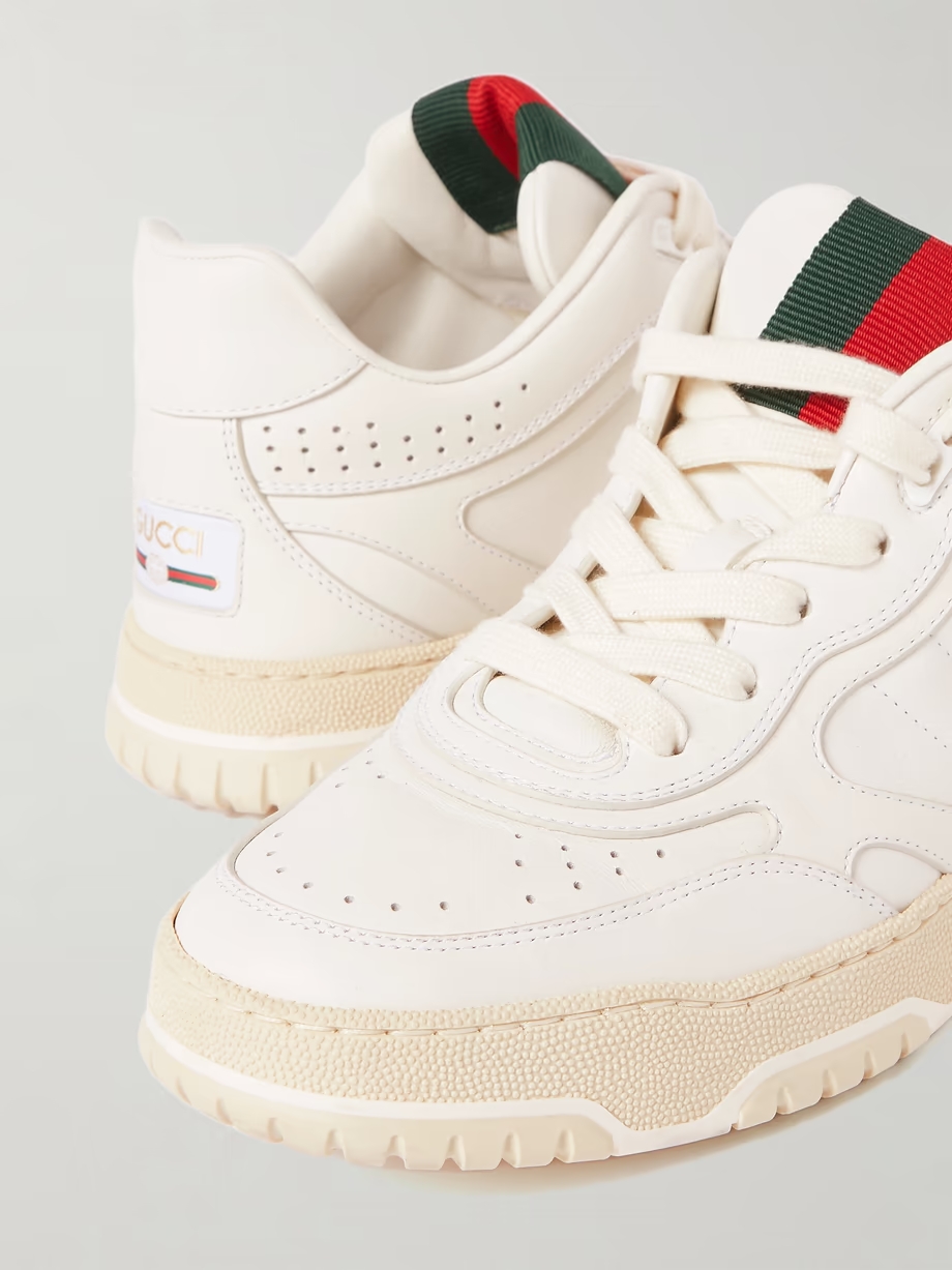 Re-Web grosgrain-trimmed leather sneakers Re-Web grosgrain-trimmed leather sneakers