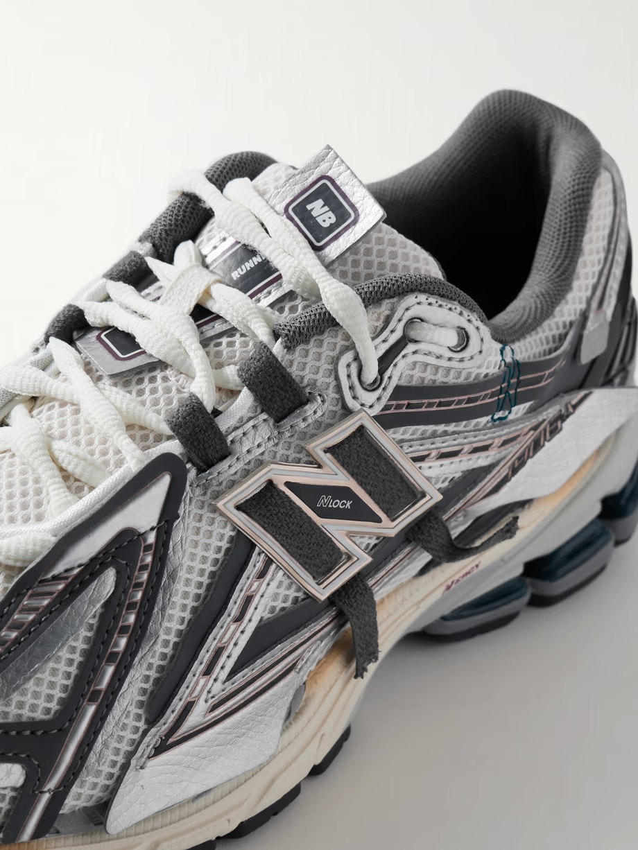 1906 rubber-trimmed faux leather and mesh sneakers 1906 rubber-trimmed faux leather and mesh sneakers