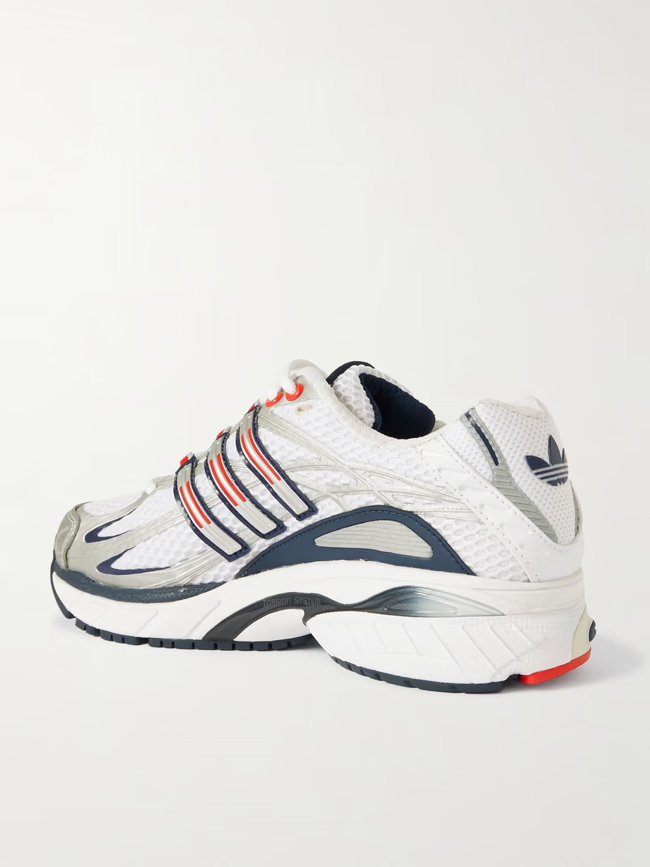 + Sporty & Rich Olympic Adistar embellished faux leather and rubber-trimmed mesh sneakers + Sporty & Rich Olympic Adistar embellished faux leather and rubber-trimmed mesh sneakers