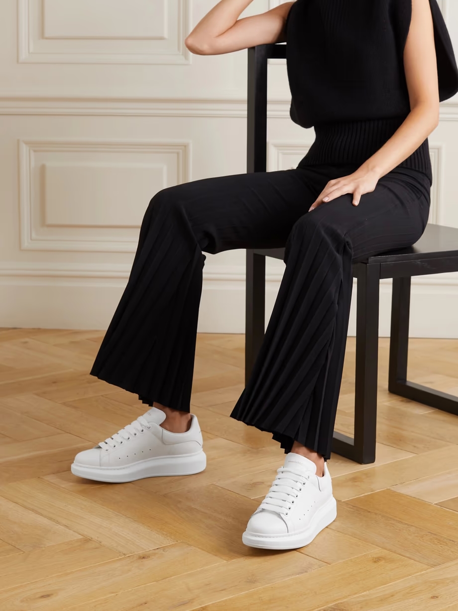 Leather exaggerated-sole sneakers Leather exaggerated-sole sneakers