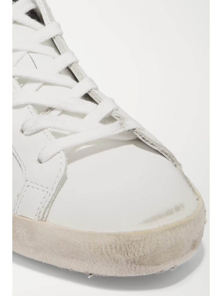 Superstar distressed glittered leather sneakers Superstar distressed glittered leather sneakers