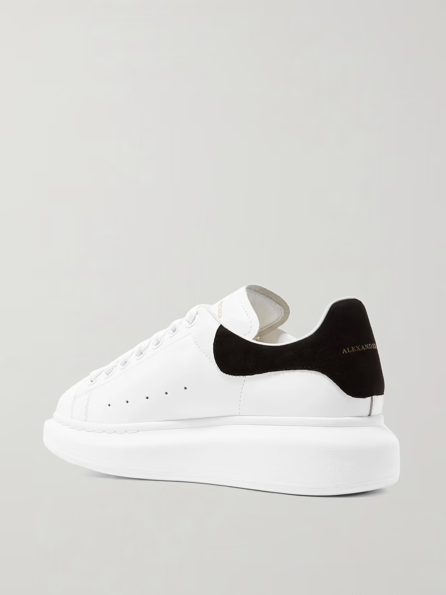 Suede-trimmed leather exaggerated-sole sneakers Suede-trimmed leather exaggerated-sole sneakers