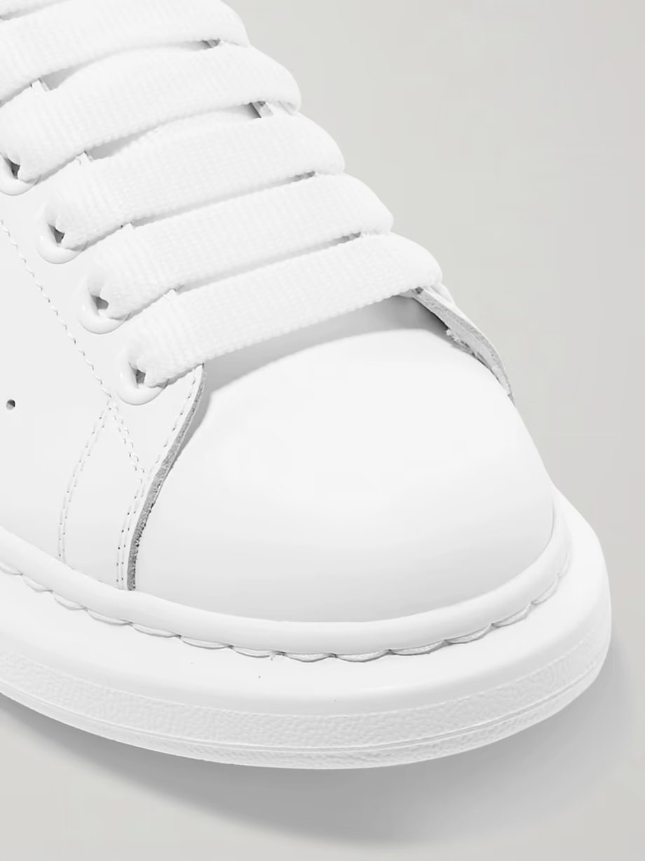 Suede-trimmed leather exaggerated-sole sneakers Suede-trimmed leather exaggerated-sole sneakers