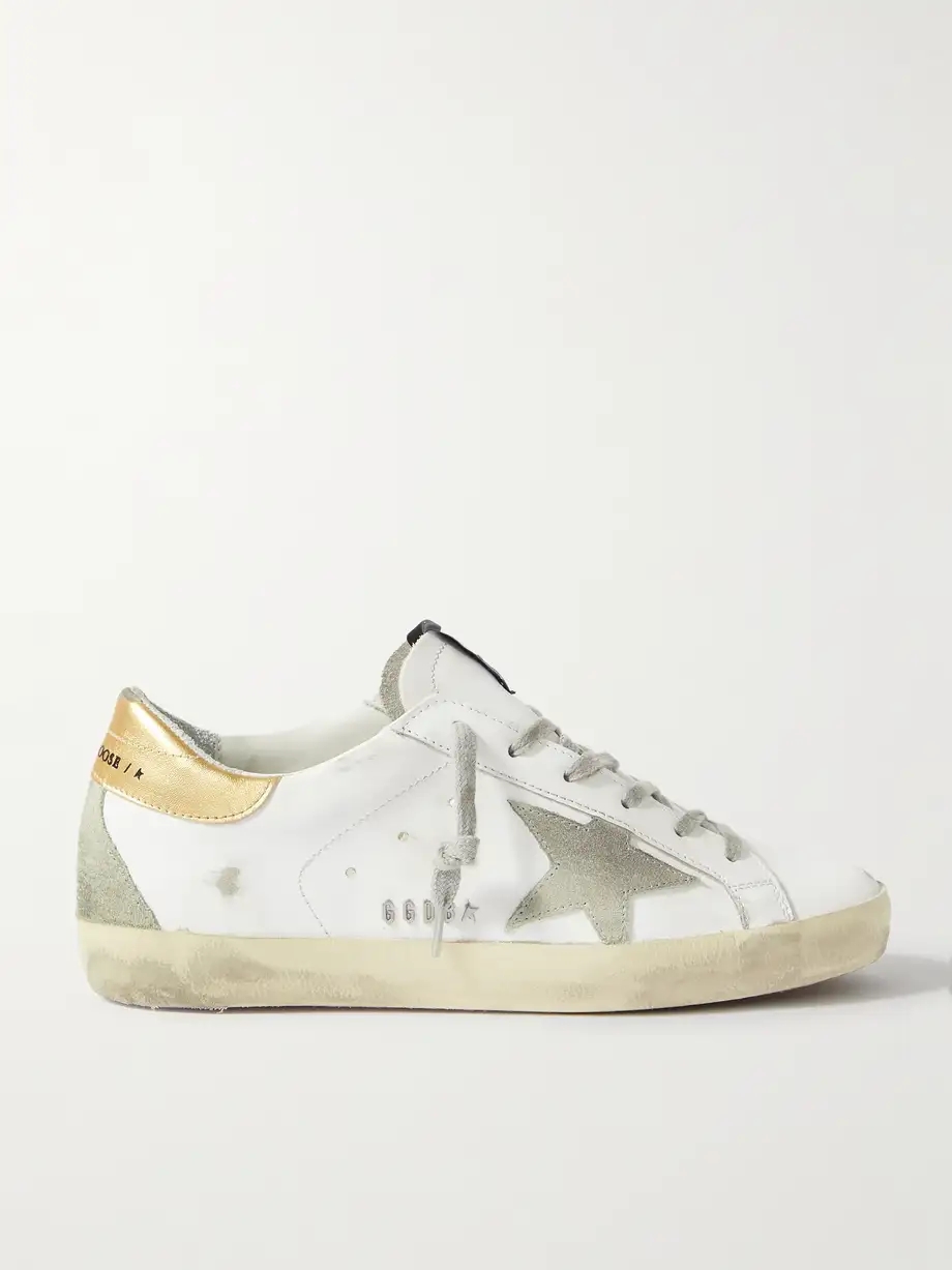 Superstar distressed leather and suede sneakers Superstar distressed leather and suede sneakers
