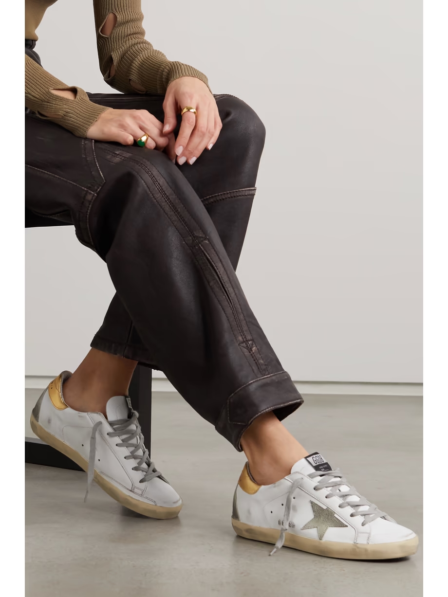Superstar distressed leather and suede sneakers Superstar distressed leather and suede sneakers