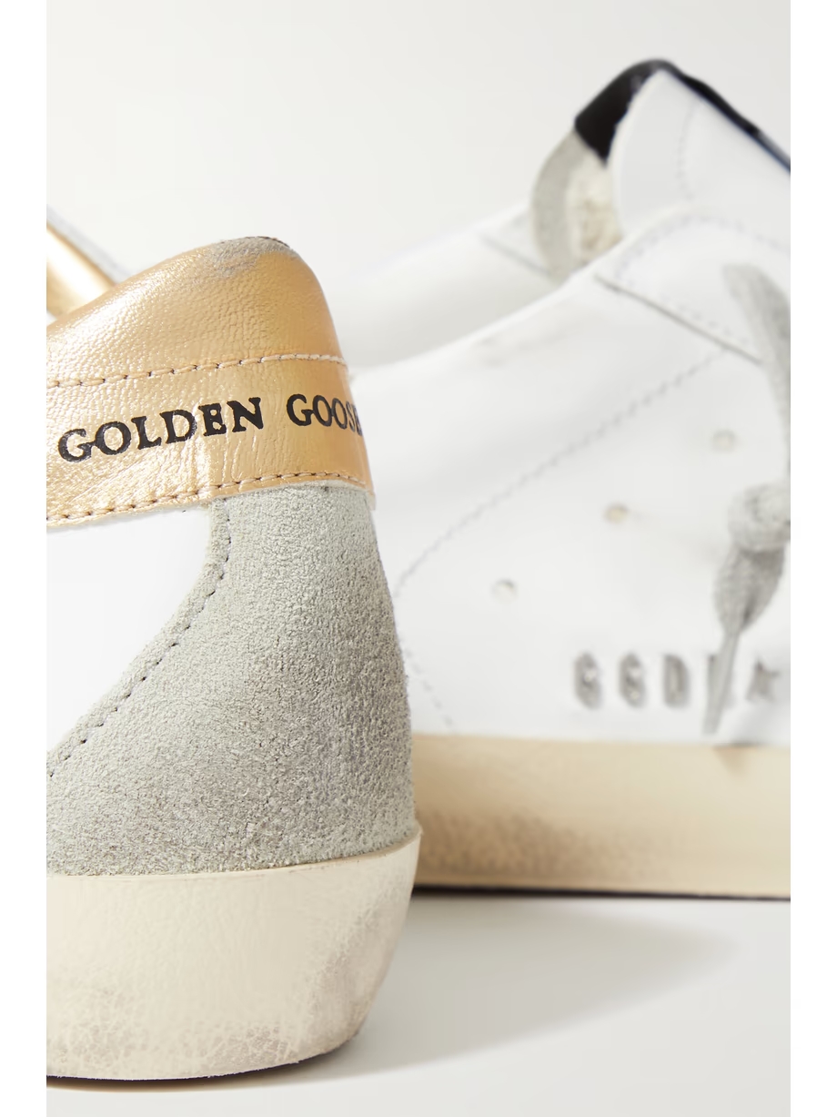 Superstar distressed leather and suede sneakers Superstar distressed leather and suede sneakers