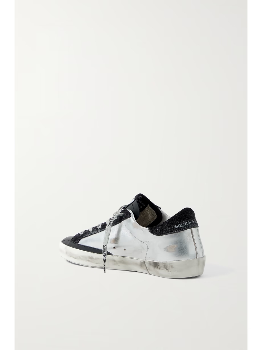 Superstar metallic distressed leather and suede sneakers Superstar metallic distressed leather and suede sneakers