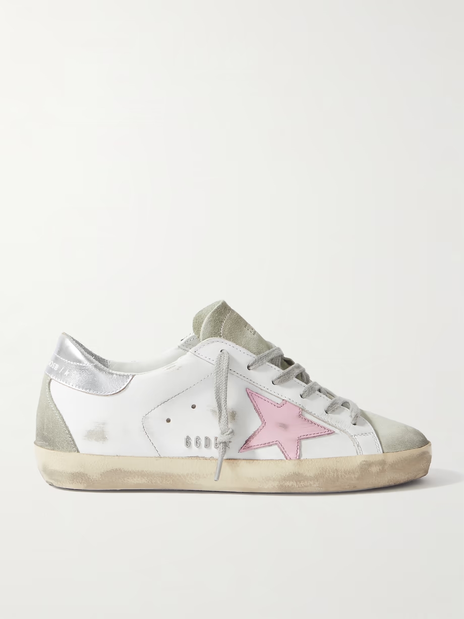 Superstar distressed metallic leather sneakers Superstar distressed metallic leather sneakers