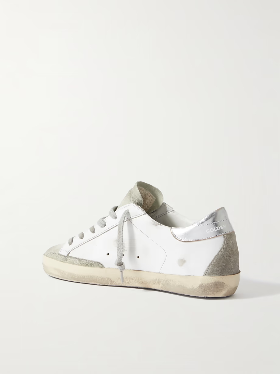 Superstar distressed metallic leather sneakers Superstar distressed metallic leather sneakers