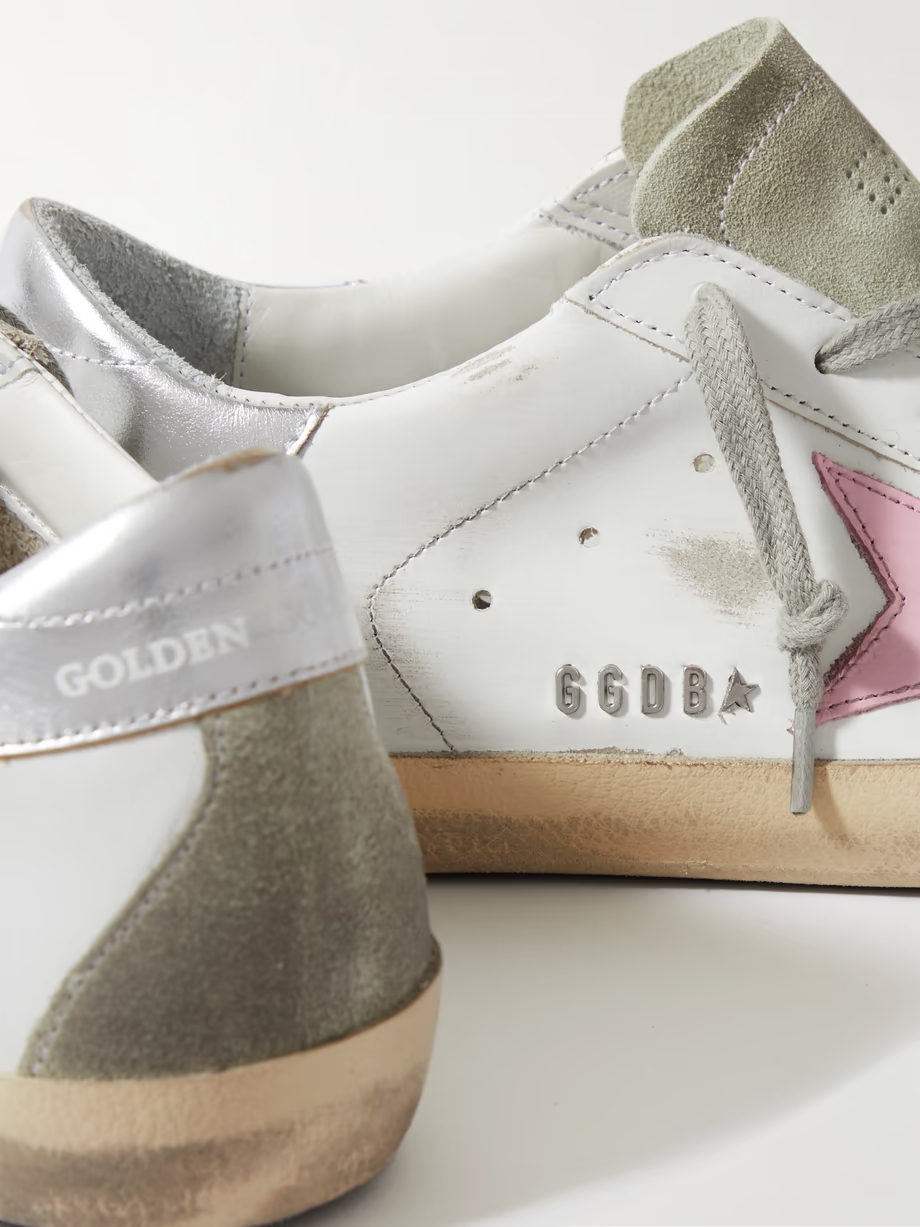 Superstar distressed metallic leather sneakers Superstar distressed metallic leather sneakers