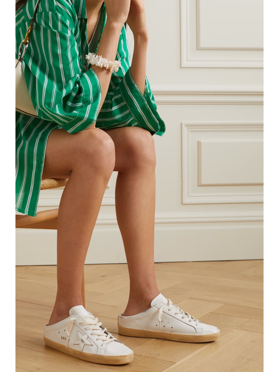 Superstar Sabot distressed leather slip-on sneakers Superstar Sabot distressed leather slip-on sneakers