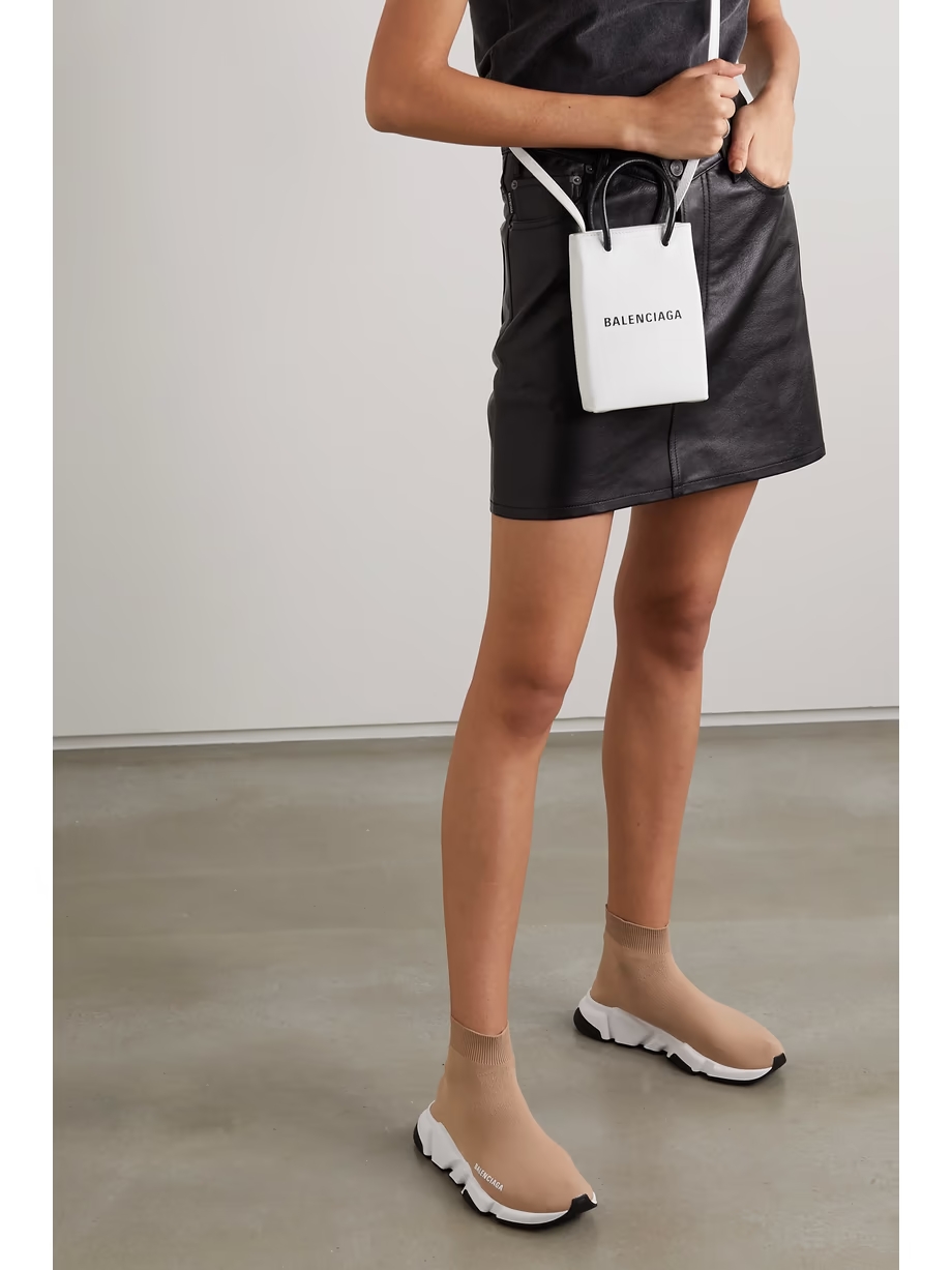 Speed LT logo-print stretch-knit high-top sneakers Speed LT logo-print stretch-knit high-top sneakers