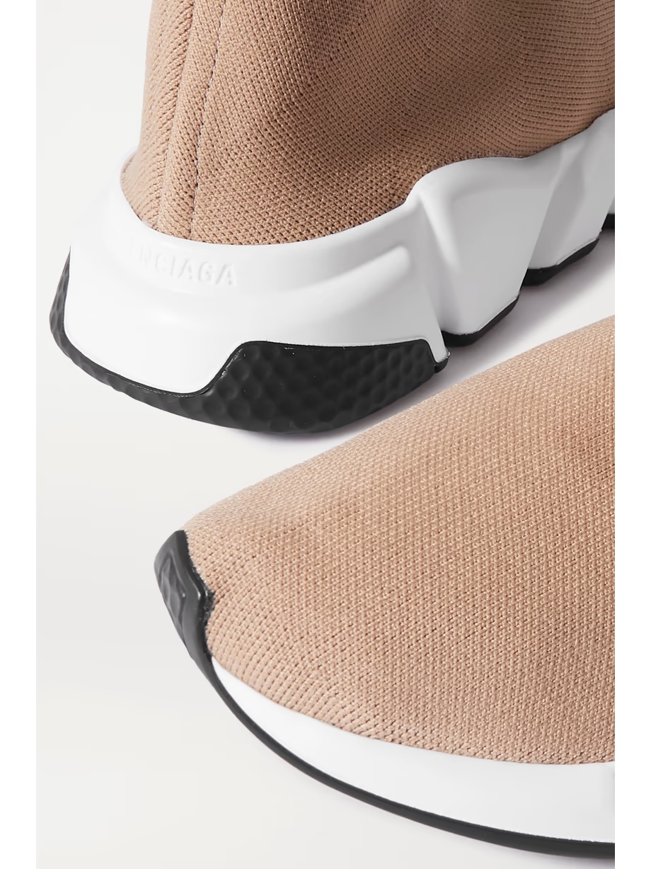 Speed LT logo-print stretch-knit high-top sneakers Speed LT logo-print stretch-knit high-top sneakers