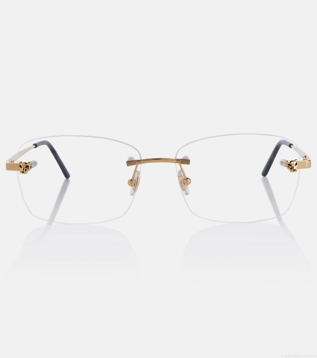 Cartier Eyewear CollectionPanthère de Cartier rectangular glasses Cartier Eyewear CollectionPanthère de Cartier rectangular glasses