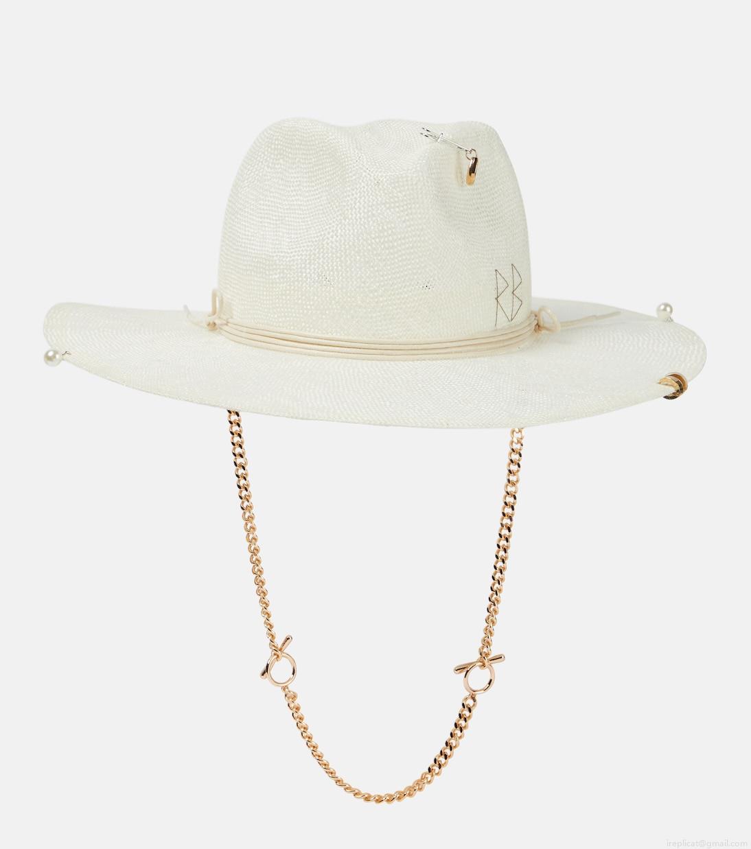 Ruslan BaginskiyEmbellished straw fedora Ruslan BaginskiyEmbellished straw fedora