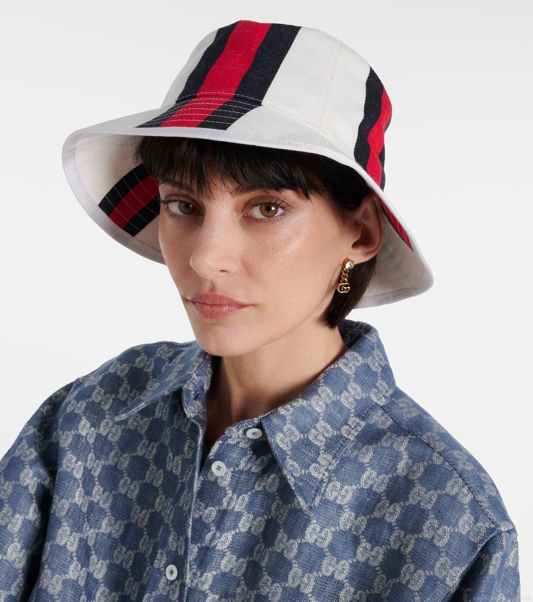 GucciLogo cotton canvas bucket hat GucciLogo cotton canvas bucket hat