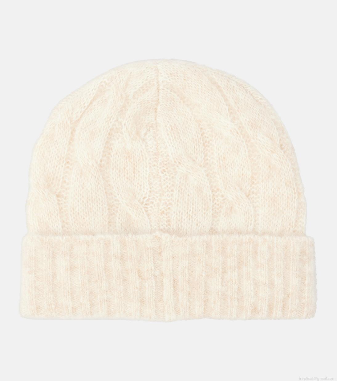 Brunello CucinelliCable-knit mohair beanie
