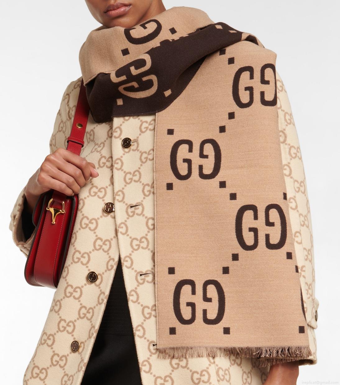 GucciGG jacquard wool and silk scarf GucciGG jacquard wool and silk scarf