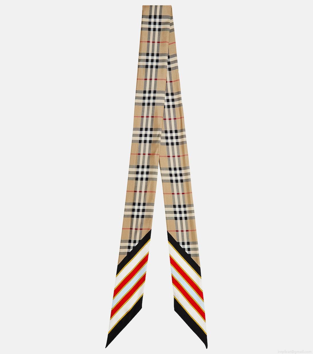 BurberrySkinny checked silk scarf BurberrySkinny checked silk scarf