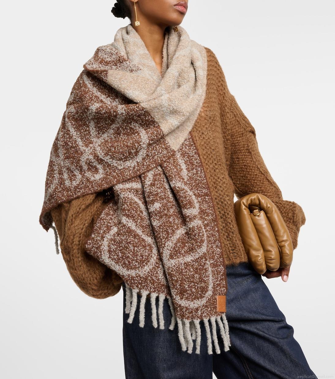 LoeweAnagram alpaca and wool-blend scarf LoeweAnagram alpaca and wool-blend scarf
