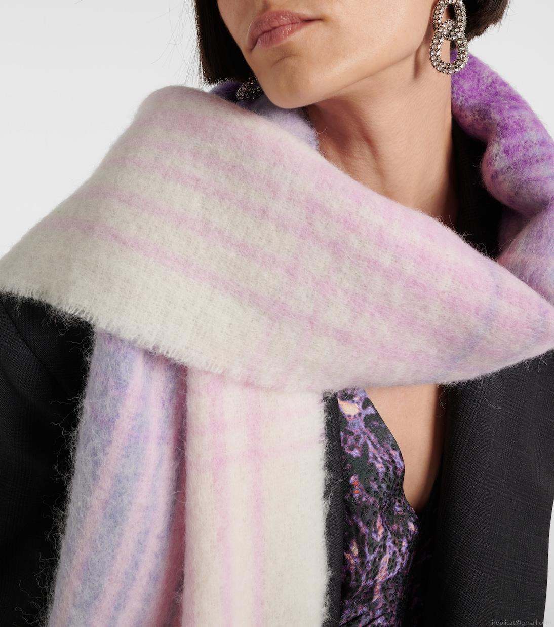 Isabel MarantFirny checked wool-blend scarf Isabel MarantFirny checked wool-blend scarf