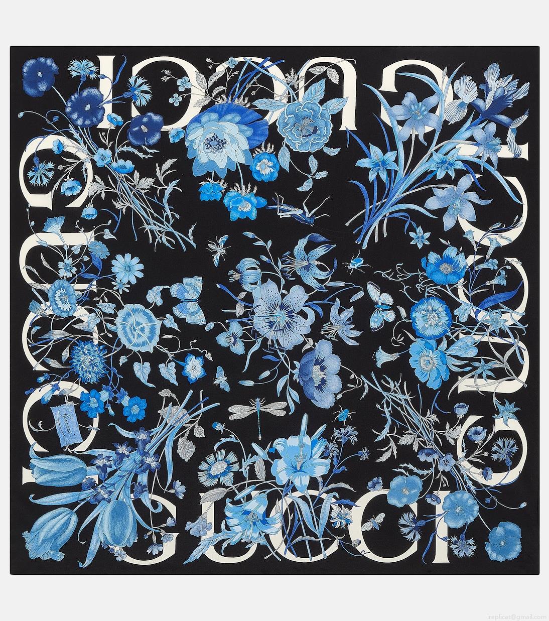 GucciFloral silk scarf