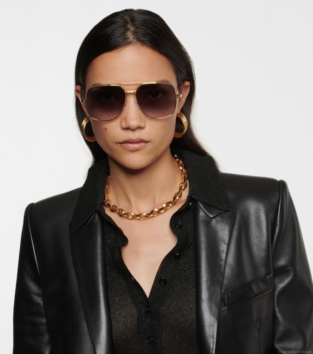 Cartier Eyewear CollectionSantos de Cartier aviator sunglasses Cartier Eyewear CollectionSantos de Cartier aviator sunglasses