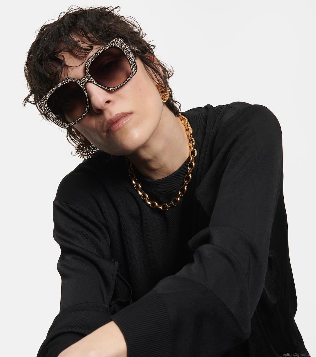 Celine EyewearEmbellished square sunglasses Celine EyewearEmbellished square sunglasses