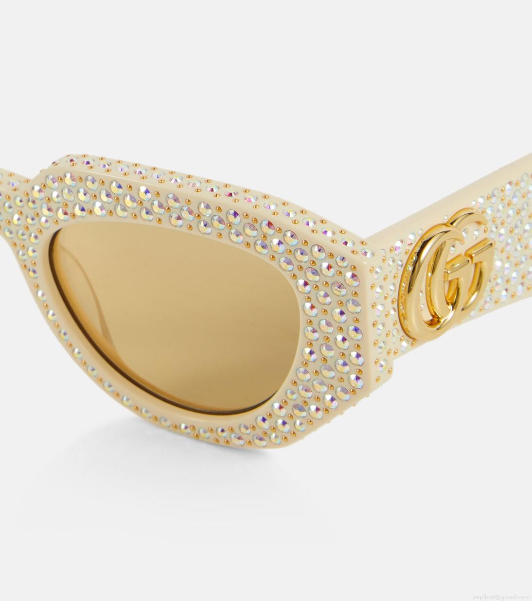 GucciEmbellished oval sunglasses