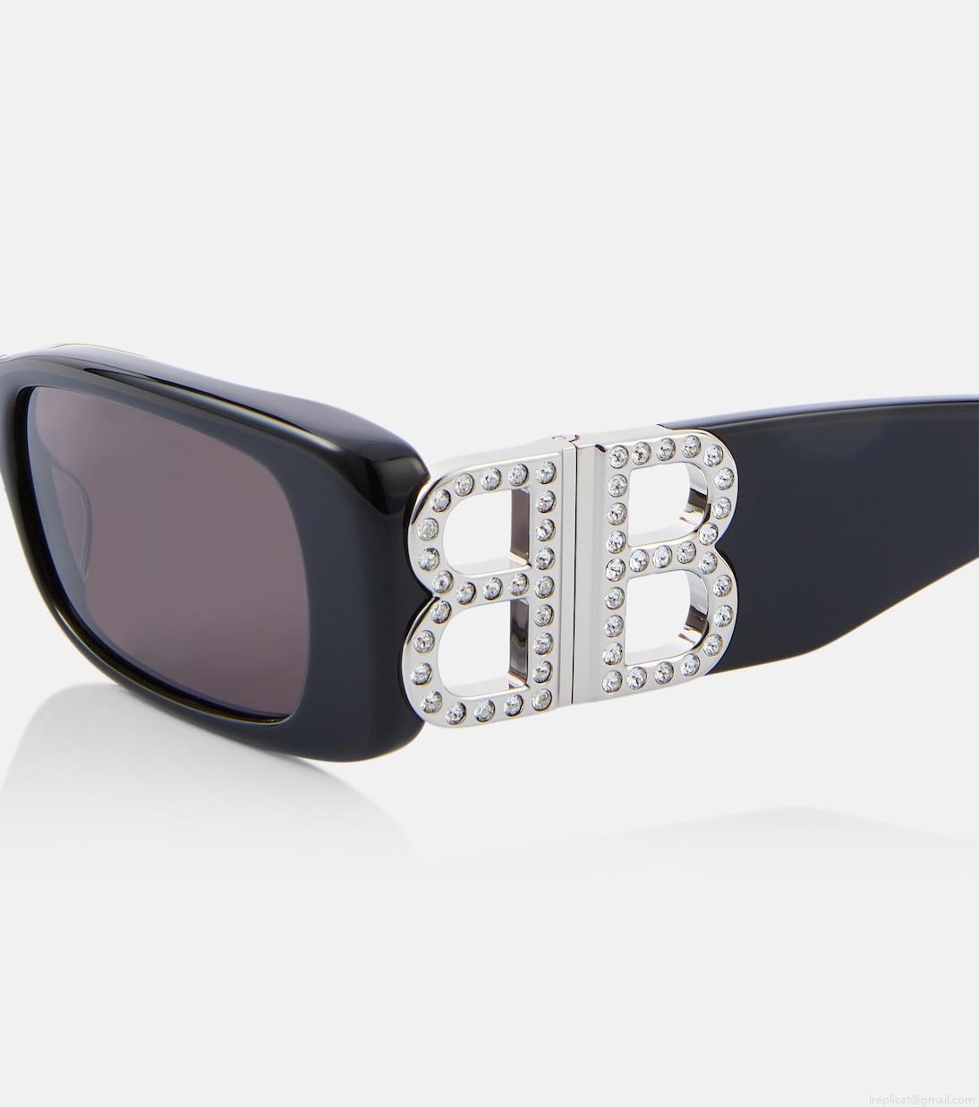 BalenciagaDynasty embellished rectangular sunglasses BalenciagaDynasty embellished rectangular sunglasses