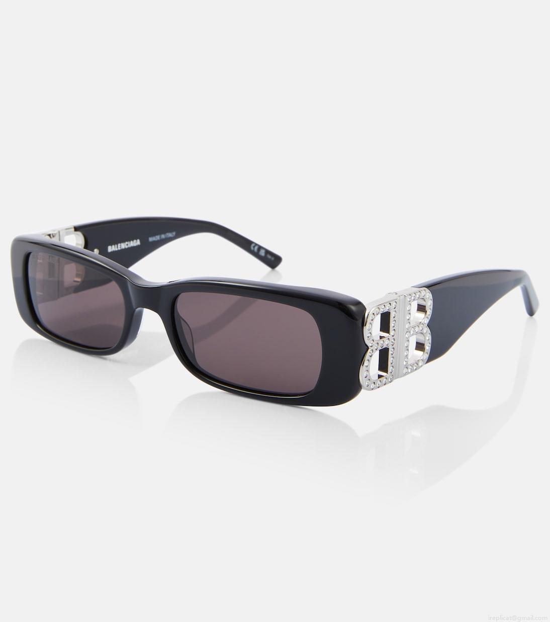 BalenciagaDynasty embellished rectangular sunglasses BalenciagaDynasty embellished rectangular sunglasses
